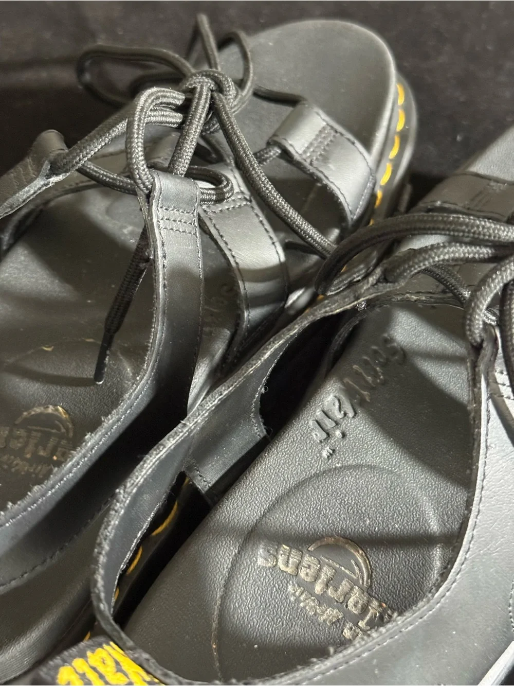 Dr. Martens Black Leather Forster Sandals Men sz 9.. Excellent